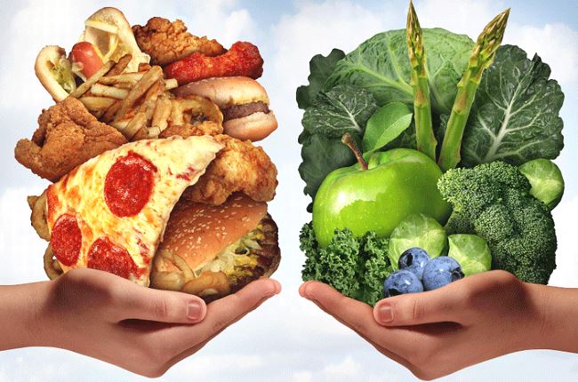 Les nourritures malsaines sont souvent trs caloriques et sucres alors que les aliments sains sont pauvres en calories